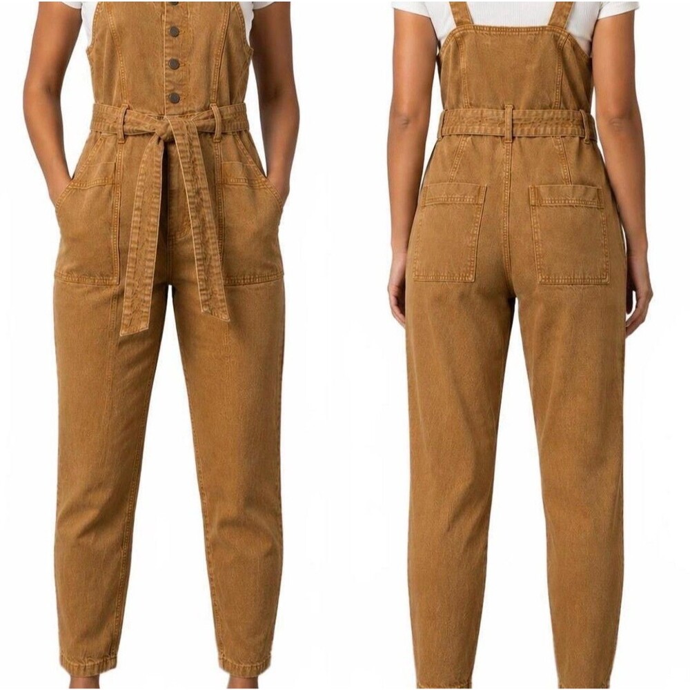 Universal Thread Utility Jumpsuit Overalls Cotton Workwear Womens M Mustard